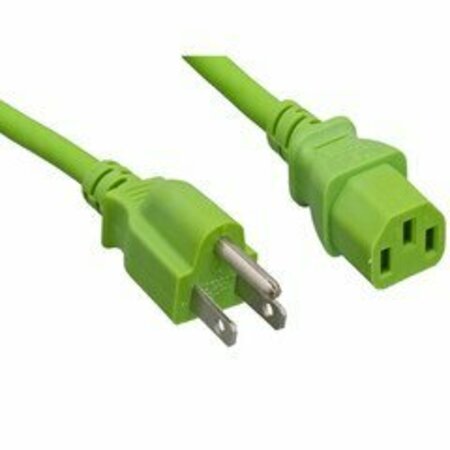 SWE-TECH 3C Computer / Monitor Power Cord, Green, NEMA 5-15P to C13, 18AWG, 10 Amp, 2 foot FWT10W1-01202GN